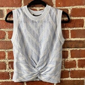 Veronica Beard Sleeveless Twist-Front Knit Top